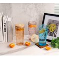 thumbnail image 4 of Juego de vasos de vidrio ANOTION Coloreados de 710 ml con tapas, pajitas para café, 4 of 7