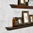 thumbnail image 2 of WELLAND Pine Wood Corona Crown Molding Floating Wall Photo Ledge Shelves Fireplace Mantel Shelf, 36 inch, Mahogany Brown Finished, 2 of 8