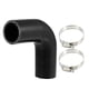 thumbnail image 1 of Juego de manguera de silicona 38mm 1.5 ID 90 grados Codo negro para coche Unique Bargains con 4 abrazaderas, 1 of 6