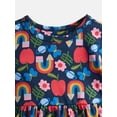 thumbnail image 2 of Wonder Nation Baby and Toddler Girls Printed Short Sleeve Dress, Sizes 0M-5T, 2 of 3