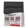 thumbnail image 1 of Bossman Jabón en barra para hombres 4 en 1 Champú para lavado de barba Gel de baño y acondicionador corporal 4 oz, 1 of 5