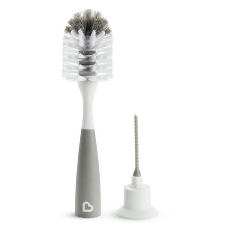 Munchkin Miracle Dual Sided Cup and Baby Bottle Brush, Includes Straw Brush, Grey - 2