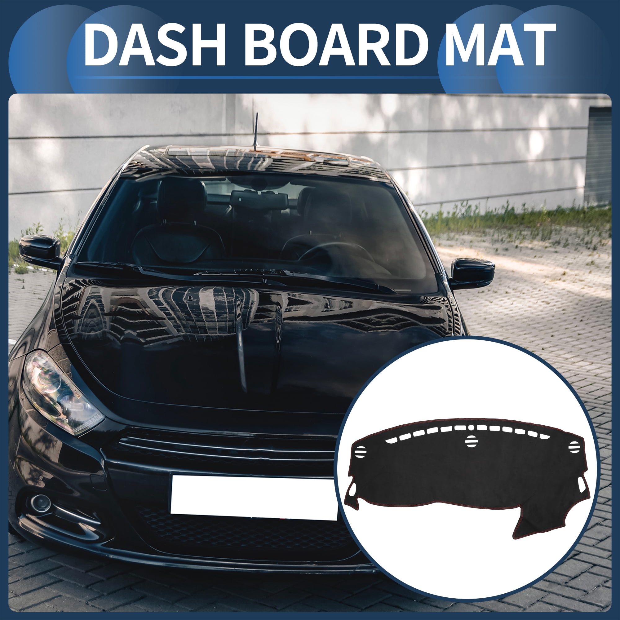Unique Bargains Dash Cover Interior Non-Slip Dashboard Carpet Mat Pad for Dodge Dart 2013-2016 Suede Black Red