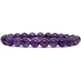 thumbnail image 1 of Natural A Grade Amethyst Gemstone 8mm Purple Crystal Round Beads Stretch Bracelet 7 Inch, 1 of 5