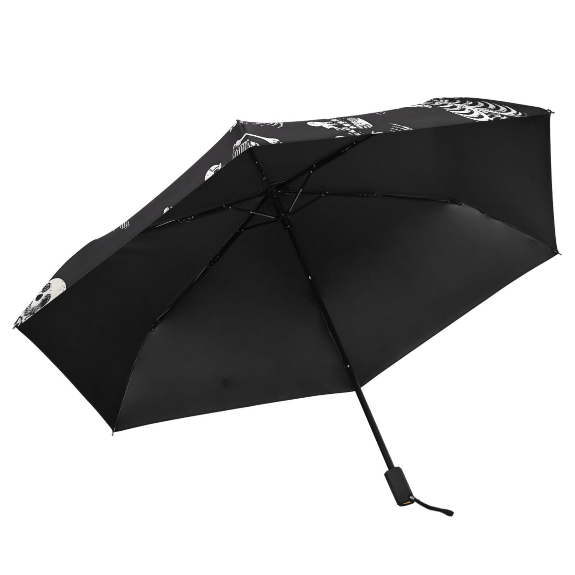 Skeletons Skull Compact Sun Umbrella Windproof Travel Umbrellas for Rain Strong Portable UV Protection