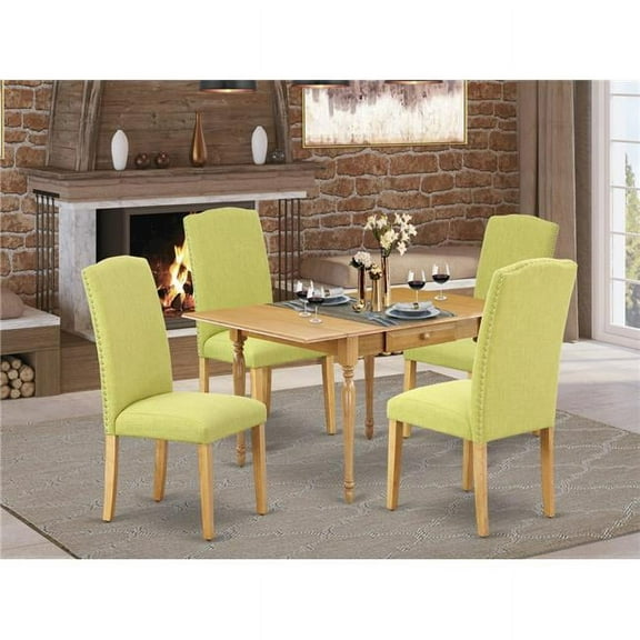 5 Piece Monza Dining Room Table Set - Oak & Limelight