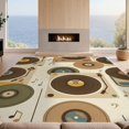 thumbnail image 2 of Design&I 8'x10' Washable Area Rug Snag-Free Record Vintage Vinyl Turntable Spinning Disc Cream Tone Music for Dining Room, Large Office, Lounge, 2 of 7