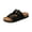 Black, variant on Womens Sandals Cork Footbed Adjustable Buckle Slip On Flat Mules Studded Open Toe Summer Sandals for Casual Walking, Outdoor Comfort Flatform Shoes Beige US 5.5