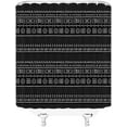 thumbnail image 2 of Boho Geometric Shower Curtain Black White Modern Farmhouse Tribal Retro Western Aztec Abstract Mid Century Art Fabric Bathroom Curtains Decor Set with Hook, 2 of 6