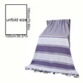 thumbnail image 2 of Beach Towel with Tassels Striped Quick Dry Lightweight 100x180cm for Travel Pool Camping Picnic, 2 of 6