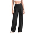 thumbnail image 3 of Stretchy High Waisted Pleated Yoga Pants For Women Wide Leg Loose Pull On Comfy Casual Work Pant, 3 of 7