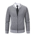 thumbnail image 4 of IYTR Men's Solid Knitted Full Zipper Cardigan Sweater Hoodedless Long Sleeve Pullover Warm Jacket Winter Outerwear with Pockets Gray XXXL, 4 of 5