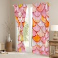 thumbnail image 3 of Manfei Gradient Scale Kitchen Curtains, Kawaii Sea Mermaid Black Out Curtains Pack of 2 (42x63 Each), Orange Pink, 3 of 6