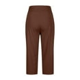 thumbnail image 5 of Mohiass Petite Capri Pants for Women Elastic Waist Capris for Women Capris for Seniors Wide Leg Capri Pants for Women Brown XL, 5 of 8