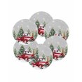 thumbnail image 7 of 15 Inch Round Placemats Set of 6, Christmas Truck Non Slip Heat Insulation PP Table Mats, Winter Snowflakes Xmas Tree Deer Grey Washable Place Mats for Kitchen Dining Party Table Decor, 7 of 7