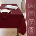 thumbnail image 5 of Linen Textured Rectangle Tablecloth,Waterproof Wipeable Farmhouse Burlap Table Cloth, Stain Resistant Wrinkle Free Table Covers for Kitchen Dining Holiday Party (60 x 84, Beige), 5 of 6
