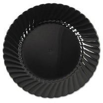 WNA Classicware Plastic Plates, 6" Dia., Black, Round, 10 Plates/Pack
