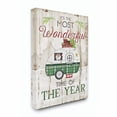 thumbnail image 2 of Stupell Industries Most Wonderful Time Green Plaid Camper Wood Texture Holiday Word Design Canvas, 16 x 20, Multi-Color, 2 of 4