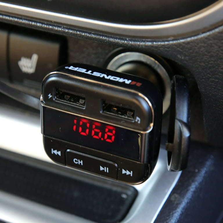 Monster Bluetooth FM Transmitter with USB Charging Adapter and Built-in  Microphone 