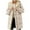 Beige, variant on Ltctricy Warm Winter Quilted Coats for Women Fleece Lined Long Down Jacket Hooded Puffer Outerwear with Pockets