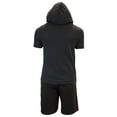thumbnail image 4 of Marvel Avengers Superheroes Boys Character Lightweight Short Sleeve Hoodie T-Shirt & Shorts Ath Short Set (Black Panther, Sizes 2T-16), 4 of 8