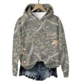 thumbnail image 3 of Womens Camo Hoodies Oversized Maple Leaf Fleece Pullover Sweatshirts Long Sleeve Unisex Mens Shirts Tops, 3XL Camouflage, 3 of 7