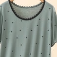 thumbnail image 5 of Women's Star Print Lace Trim Crew Neck Midi Nightgown, Soft Modal Short Sleeve Loose Casual Home Loungewear Sleep Dress Green XL(XL), 5 of 5