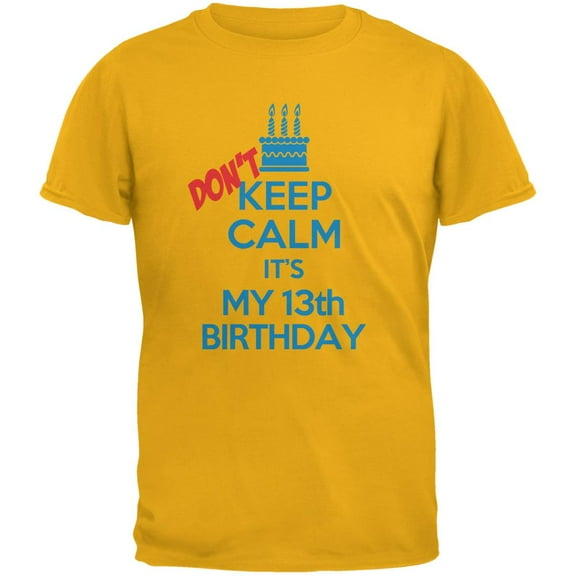 Don't Keep Calm 13th Birthday Boy Gold Youth T-Shirt - Medium