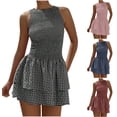 thumbnail image 2 of gakvbuo Summer Tank Dress For Women Mini Dress Sundress Ladies' One Collar Sleeveless Dress, 2 of 6
