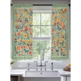 thumbnail image 2 of Boho Green Flowers Sheer Curtains 72 Inch Length 2 Panels Set Window Treatments, Spring Abstract Watercolor Floral Leaf Rod Pocket Semi Curtains for Living Room/Bedroom/Kitchen Décor, 104"W x 72"L, 2 of 7