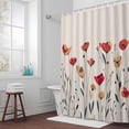 thumbnail image 5 of Wildflower Fabric Shower Curtain Floral Plant Leaves Washable Shower Curtains for Bathroom, Waterproof Bath Curtain with Hooks Home Decor 72x72in, 5 of 8