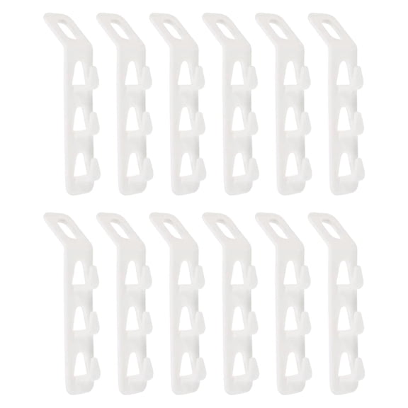 Space Saving Hanger Connector Hooks 12 Pack ABS Closet Organizer Cascading Hanger Hooks Non Slip Clothes Hanger Extender White