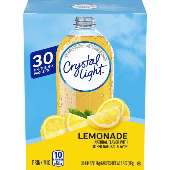 2 Pack-Crystal Light Sugar-Free Lemonade On-The-Go Powdered Drink Mix 120 Count Packaing may vary