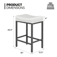 thumbnail image 2 of MoNiBloom 26.5" Backless Counter Bar Stool Set of 4, PU Leather Upholstered Saddle Seat Barstools for Kitchen Island, Metal Frame, White, 2 of 9