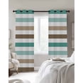 thumbnail image 4 of Teal Brown Blackout Curtains for Bedroom Living Room Darkening Curtains 54 Inch Long Farmhouse Watercolor Modern Geometric Short Curtain for Small Window Treatment Insulated Grommet Drapes 52"x54"x2, 4 of 9