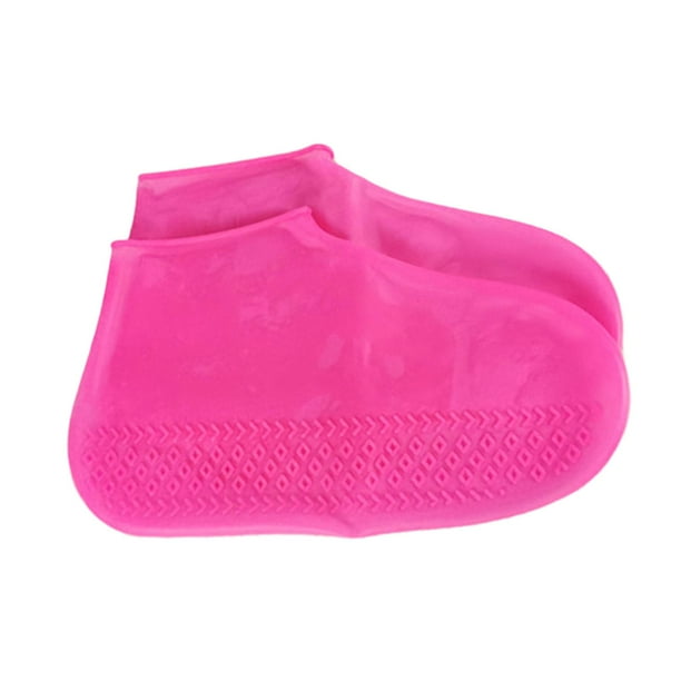 Fundas de silicona impermeables para zapatos de lluvia, funda de silicona para botas, calzado de lluvia de goma Color Rojo L