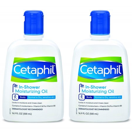 (2 Pack) Cetaphil In-Shower Moisturizing Oil for Normal to Dry, Sensitive Skin, 16.90 (Best Oil For Dry Sensitive Skin)