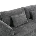 thumbnail image 3 of MAYEERTY Mid Century Modern chenille Fabric Loveseat sofa, 2-Seat Upholstered Loveseat Sofa Modern Couch for Living Room,Brown wood feet sofa for Bedroom, Reading (Gray Chenille), 3 of 20