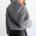 thumbnail image 3 of Women's Winter Warm Short Coat Lapel Zipper Fleece Jacket Coat with Pockets, 3 of 9