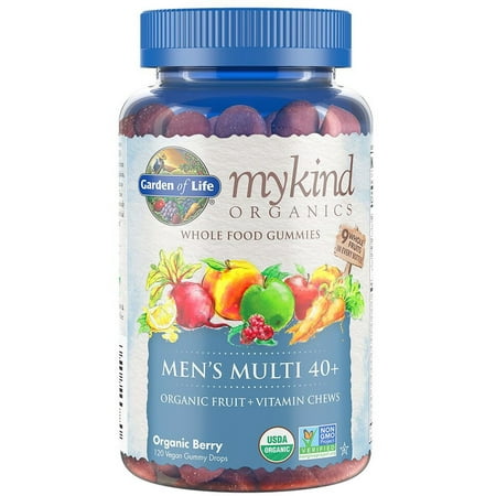 MyKind Organics Men's 40 Plus Multivitamin Vegan Gummies, Berry, 120