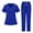 Blue, variant on Miqool Women's Scrub Set 4-Way Stretch Soft V-Neck Scrub Top and Pants Medical Uniform with Multi Pockets for Nurse Workwear