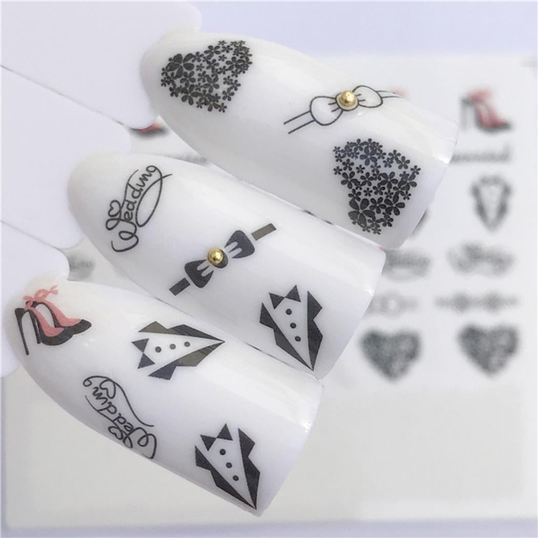 Fashion Cute Watermark 3D Nail Sticker Nail Decoration Caroj | Walmart