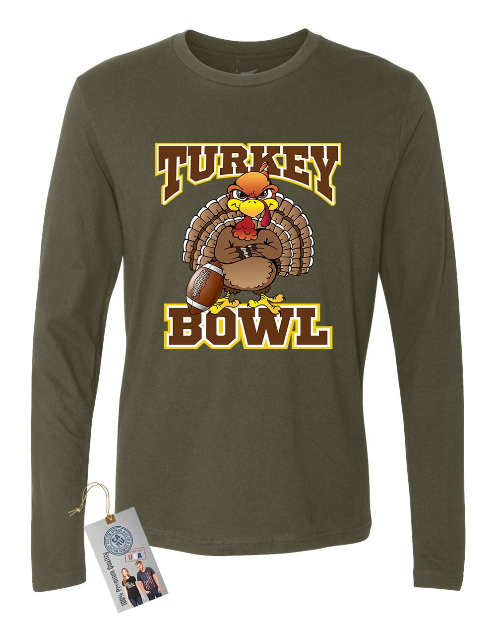 Custom Apparel R Us Thanksgiving Turkey Bowl Mens Long Sleeve