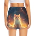 thumbnail image 3 of Picia Starry Sky Constellation Cat Pattern Women's 2 in 1 Athletic Running Shorts High Waisted Workout Casual Gym Sweat Shorts with Comfy Liner Zipper Pockets-Small, 3 of 9