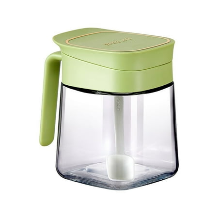 

Hfyihgf Glass Condiment Spice Jar 300ml Condiment Jar Spice Container with Spoon Clear Glass Condiment Canister for Sugar Pepper for Kitchen Counter