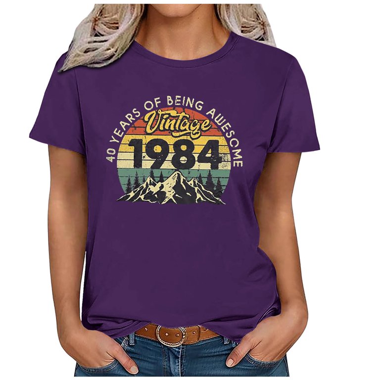 Women's 40th Birthday T-Shirt - Vintage 1984 Original Parts Tee, 40th Birthday Gift Idea