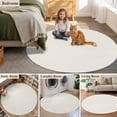 thumbnail image 5 of Pure Apricot Round Area Rug 7 FT, Non Slip Living Room Area Carpet, Simple Solid Color Washable Soft Circular Rug Non-Shedding Floor Carpet for Bedside Office Play Room Classroom, 5 of 9