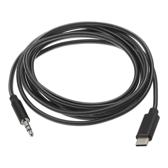 USB C to 3.5mm Male Audio Aux Jack Cable Type C Adapter to 3.5mm TRS Headphone Car Stereo HiFi Cord 6.6ft Black