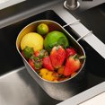 thumbnail image 3 of Sink Drain Basket Hook Style Good Stability Effective Drain Space-saving Multi-function Quick Drainage Anti-rust Stainless Steel Sink Strainer Basket Kitchen Accessory, 3 of 6