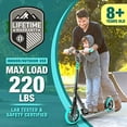 thumbnail image 6 of SereneLife Lightweight and Foldable Kick Scooter Comfortable T-Bar Handlebar, Adjustable Scooter for Teens and Adult, Alloy Deck with High Impact Wheels, Durable ABEC-7 Bearings Aqua on Black SLTS02, 6 of 7